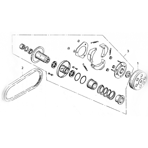 Driven Pulley and Clutch (Kasea LM150IIR 2000)