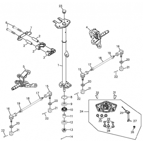 Steering (Adly ATV 300xs Assault) Steering (Adly ATV 300xs Assault)