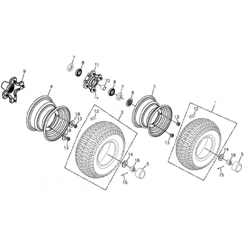 Wheel Front and Rear (Adly ATV 300xs Assault) Wheel Front and Rear (Adly ATV 300xs Assault)