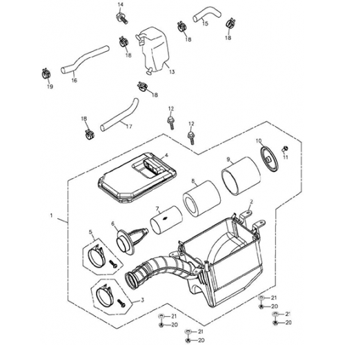 Air Cleaner and SECO (Adly ATV 300xs Assault)