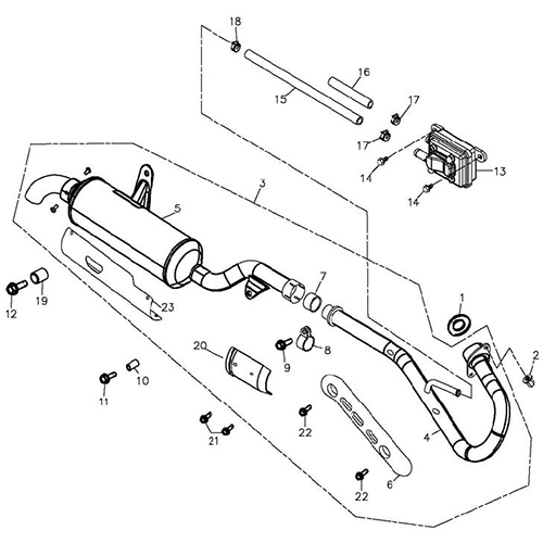 Muffler (Adly ATV 300xs Assault)