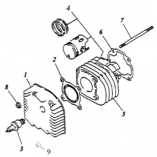 Cylinder, Cylinder Head (ADLY RT-50 Road Tracer) Cylinder, Cylinder Head (ADLY RT-50 Road Tracer)