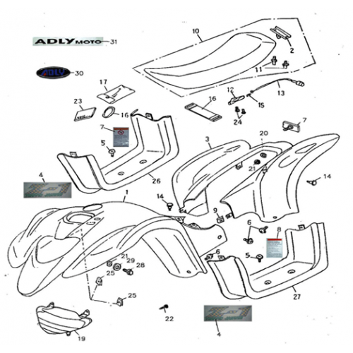 Body Cover, Seat (Adly ATV 90II 4T (CVT))