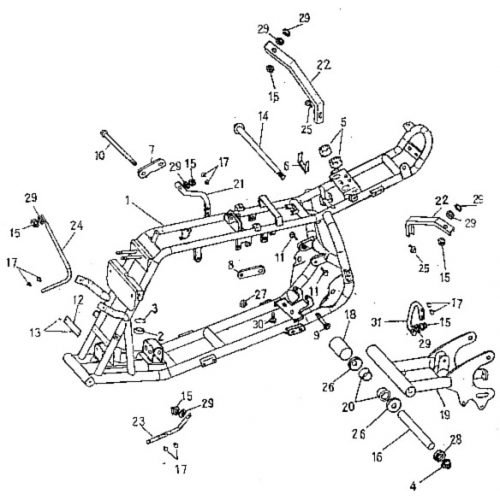 Frame Body (Adly ATV 90Z2 4T (Gear Drive)) Frame Body (Adly ATV 90Z2 4T (Gear Drive))