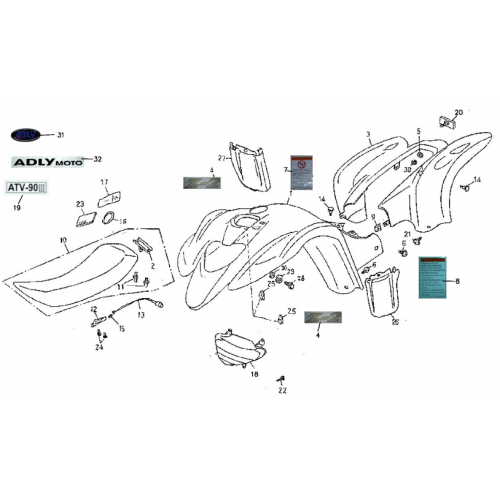 Body Cover, Seat (Adly ATV 90Z2 4T (Gear Drive)) Body Cover, Seat (Adly ATV 90Z2 4T (Gear Drive))