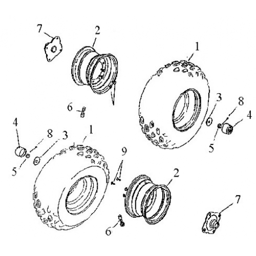 Rear Wheel (Adly ATV 90Z2 4T (Gear Drive)) Rear Wheel (Adly ATV 90Z2 4T (Gear Drive))