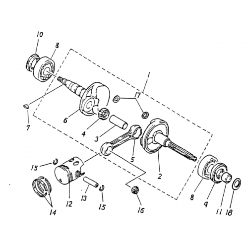 Crankshaft, Piston (Blazer 90cc ATV)