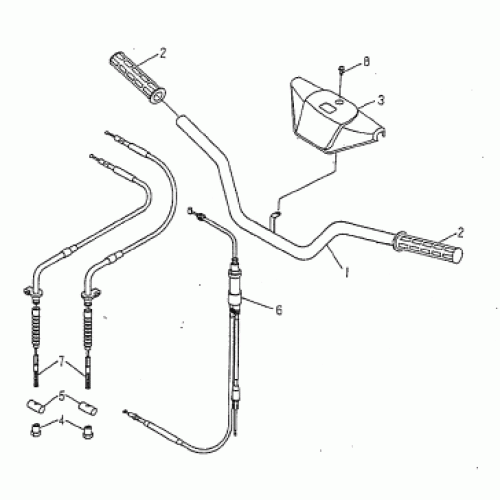 Handlebar & Cables (Kasea Skyhawk 90 Quad) Handlebar & Cables (Kasea Skyhawk 90 Quad)