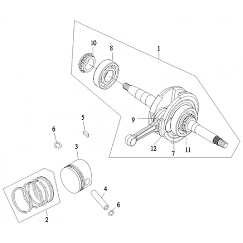 Crankshaft, Piston (Thunder Bike 150)