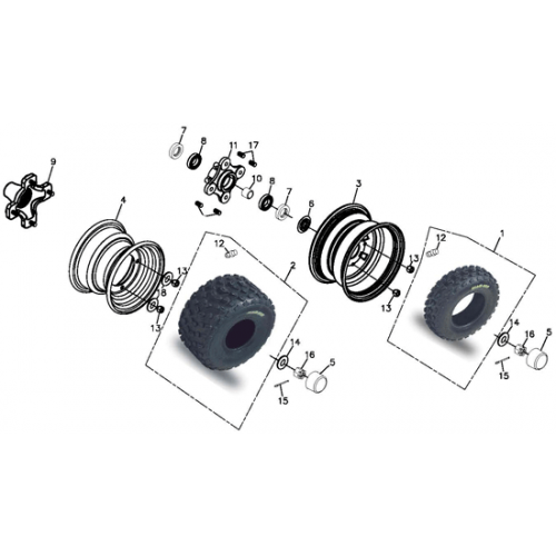 Wheel Front & Rear (Adly ATV 150S II CrossXRoad) Wheel Front & Rear (Adly ATV 150S II CrossXRoad)
