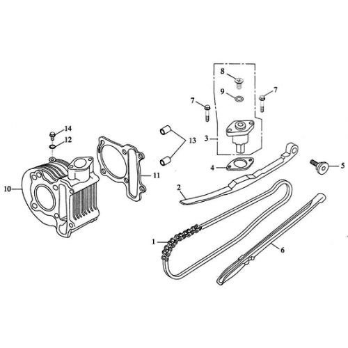 Cam Chain, Cylinder (Adly ATV 150S Interceptor) Cam Chain, Cylinder (Adly ATV 150S Interceptor)