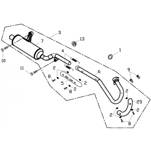 Exhaust Muffler (Adly ATV 150S Interceptor) Exhaust Muffler (Adly ATV 150S Interceptor)