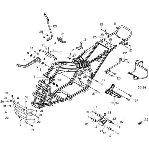 Frame Body (Adly ATV 150S Interceptor)