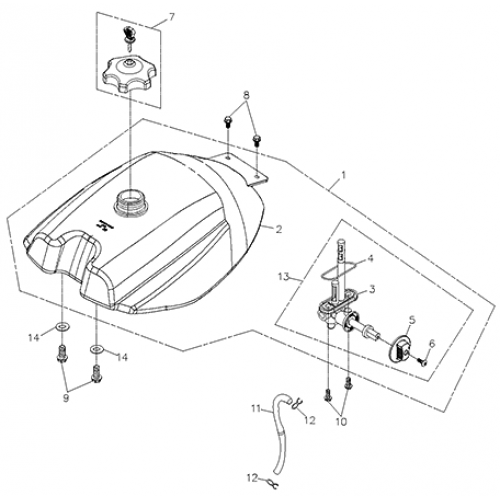 Fuel System (Fuel Tank) (Adly ATV 200S) Fuel System (Fuel Tank) (Adly ATV 200S)