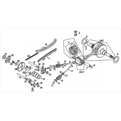 Crankshaft and Piston (Adly ATV 220S)