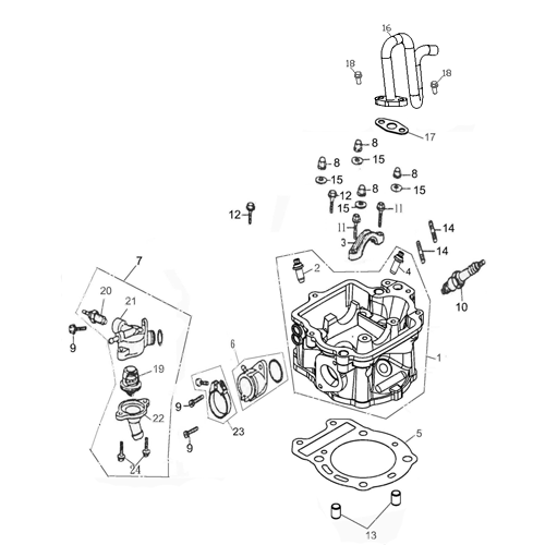 Cylinder Head (Adly ATV Q280) Cylinder Head (Adly ATV Q280)