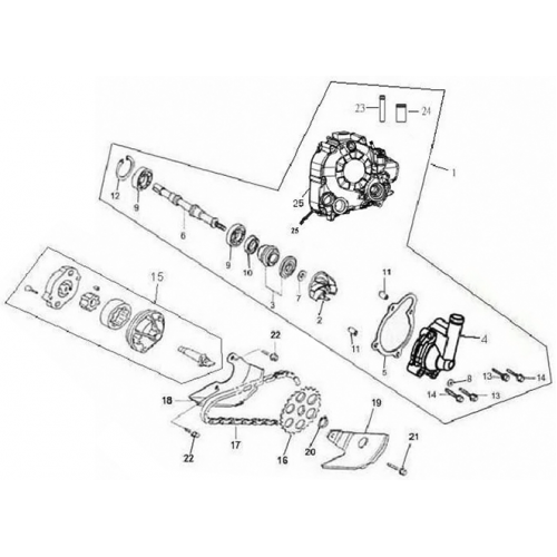 Water Pump / Oil Pump (Adly ATV Q300) Water Pump / Oil Pump (Adly ATV Q300)