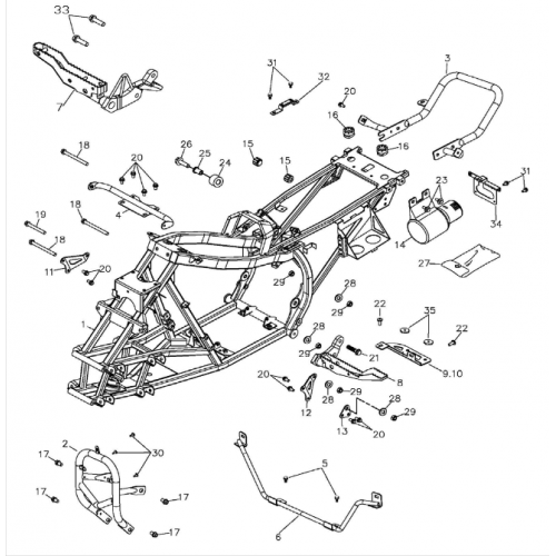 Frame Body (Adly ATV 300S II CrossXRoad)
