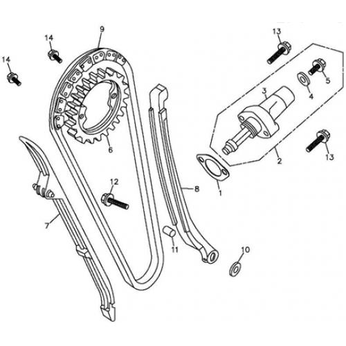 Cam Chain, Tensioner (Adly ATV 300S Interceptor)