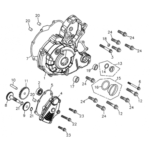 Left Crankcase Cover (Adly ATV 300S Interceptor)