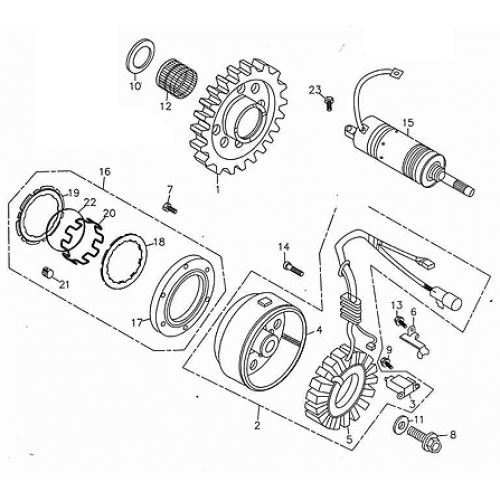 Generator / Starting Motor (Adly ATV 300S Interceptor)