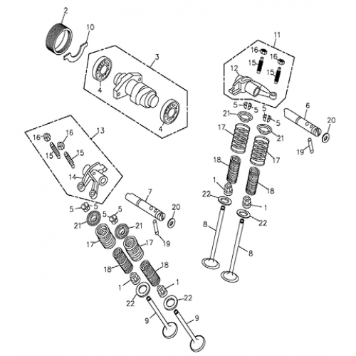 Camshaft, Valve (Adly ATV 300U II)