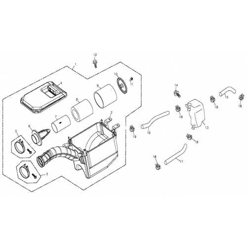 Air Cleaner & Secondary Oil Tank (Adly ATV 300U II)
