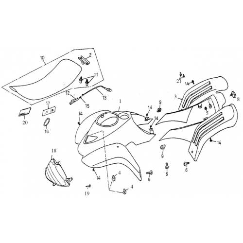 Body Cover, Seat (Adly ATV 50cc 2T)