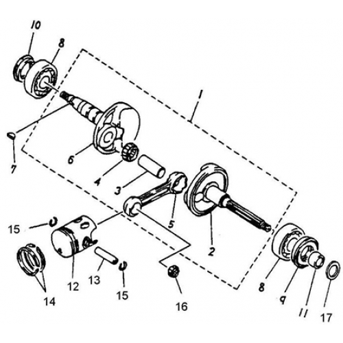 Crankshaft, Piston (Thunder Bike 50) Crankshaft, Piston (Thunder Bike 50)