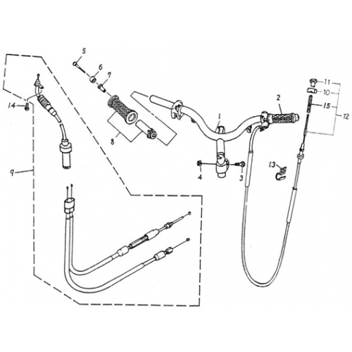 Handle, Pipe, Cable (Thunder Bike 50)