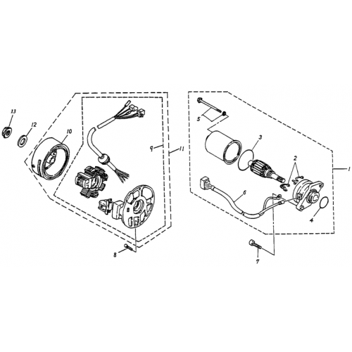 Generator, Starting Motor (Adly ATV 90cc 2T)
