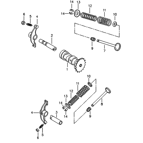 Camshaft, Valve (Adly ATV 90RV 4T)
