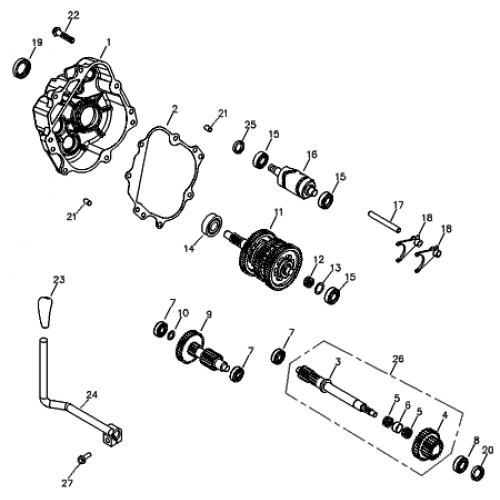 Transmission (Adly ATV 90RV 4T) Transmission (Adly ATV 90RV 4T)