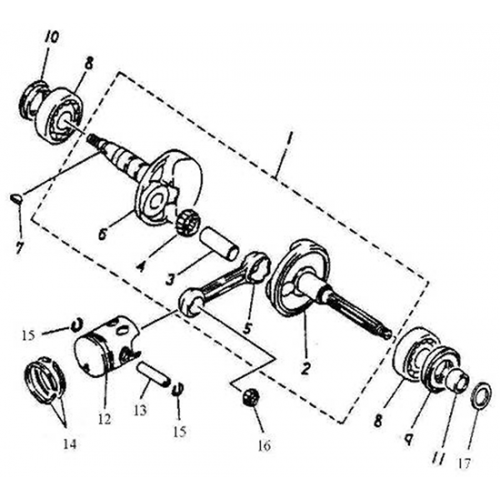 Crankshaft, Piston (Adly GTA-50 2010) Crankshaft, Piston (Adly GTA-50 2010)