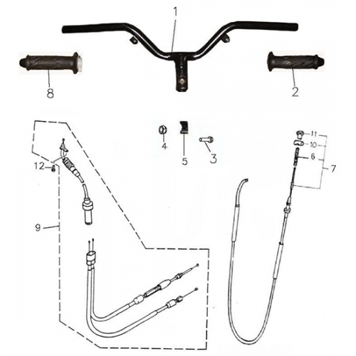 Handle, Cable (Adly GTA-50 2010) Handle, Cable (Adly GTA-50 2010)