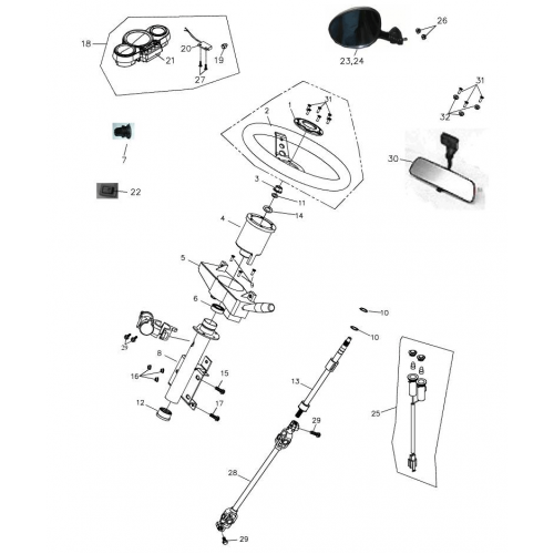 Steering (Adly Mini Car 320)