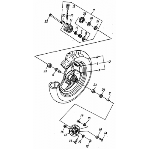 Front Wheel (Adly PANTHER-50 '06) Front Wheel (Adly PANTHER-50 '06)