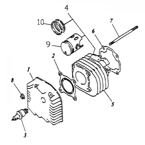 Cylinder | Cylinder Head (Adly Atv 100D)