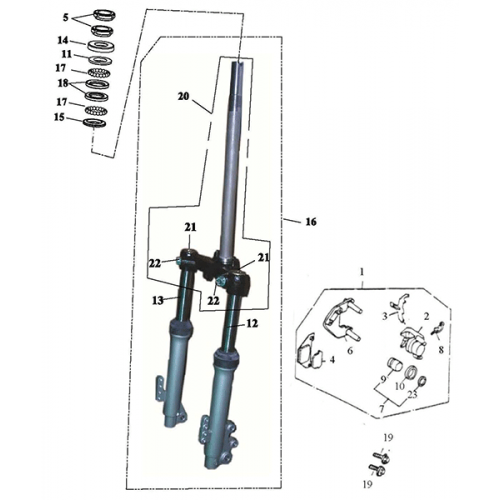 Front Fork | Aluminum Rim (Adly Noble ST-50)