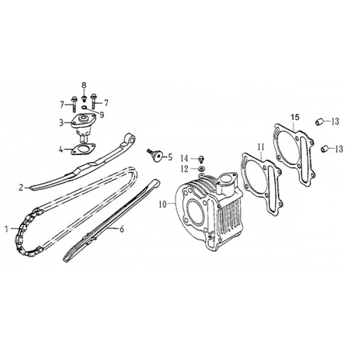 Cam chain | Cylinder (Adly Super Sonic SS-125D) Cam chain | Cylinder (Adly Super Sonic SS-125D)