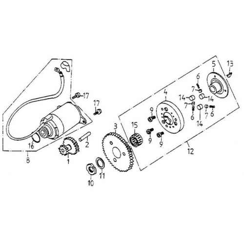 Starting Motor (Adly Super Sonic SS-125D) Starting Motor (Adly Super Sonic SS-125D)