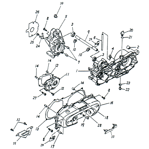 Crankcase (Adly SuperSonic 50cc II)