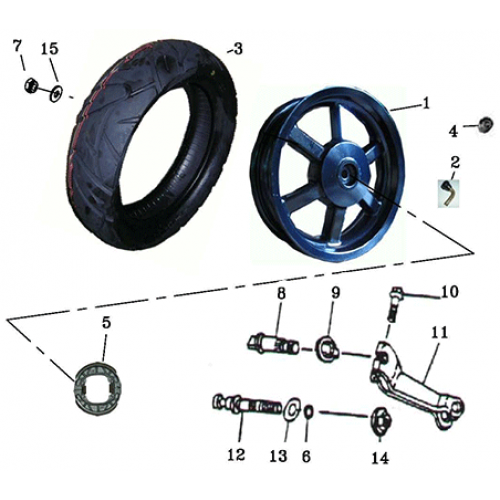 Rear Wheel (Adly BullsEye 50)