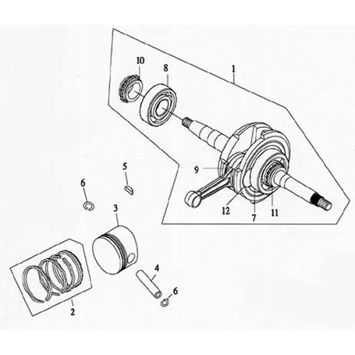 Crankshaft | Piston (Lambretta UNO150)