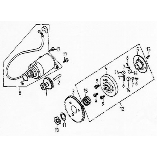 Starting Motor (Lambretta UNO150) Starting Motor (Lambretta UNO150)