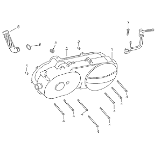 Left Crankcase Cover (Silver Fox (4 Stroke)) Left Crankcase Cover (Silver Fox (4 Stroke))
