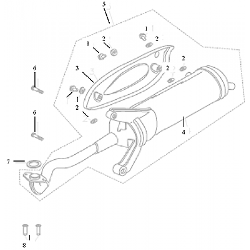 Exhaust Muffler (Silver Fox (4 Stroke))