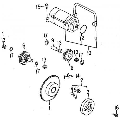 Starting Motor (Barossa ATV 170)