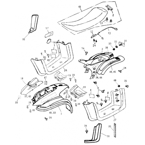 Body Cover | Seat (Bombardier Mini DS 50 2T) Body Cover | Seat (Bombardier Mini DS 50 2T)