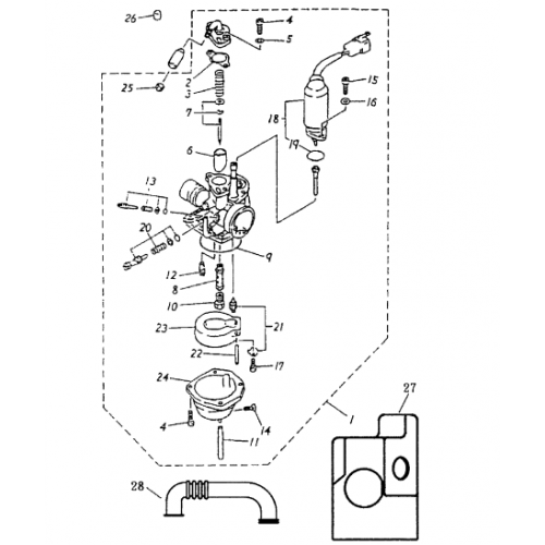 Carburetor (Bombardier Mini DS 50 2T) Carburetor (Bombardier Mini DS 50 2T)
